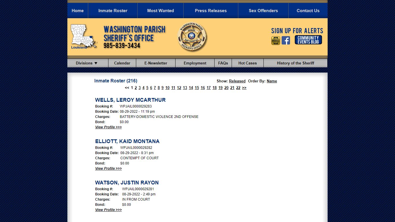 Inmate Roster - Current Inmates Booking Date Descending - Washington ...